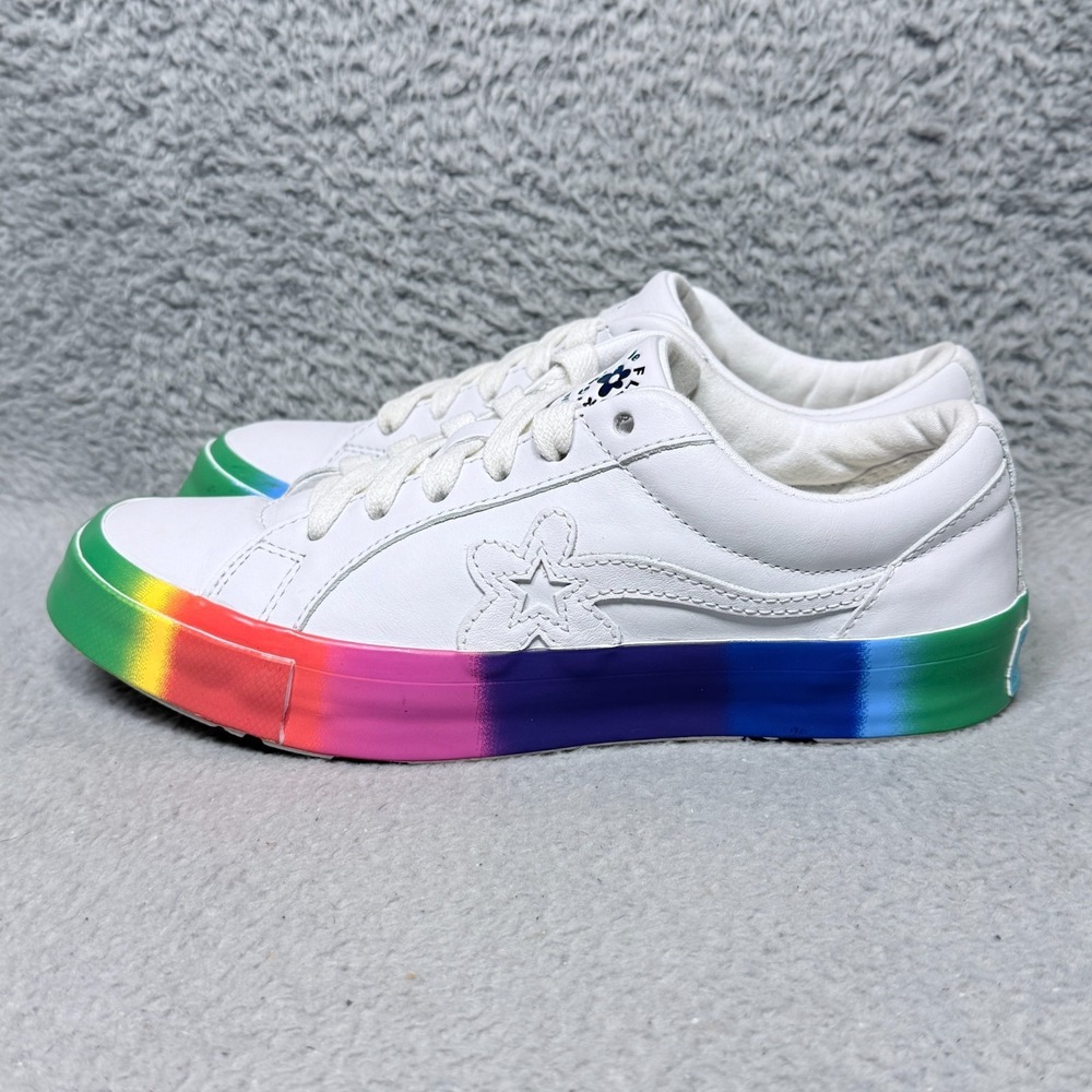 Converse Golf Le Fleur x One Star Ox Rainbow Womens Size 7.5 Sneaker Shoes White - Picture 3 of 9
